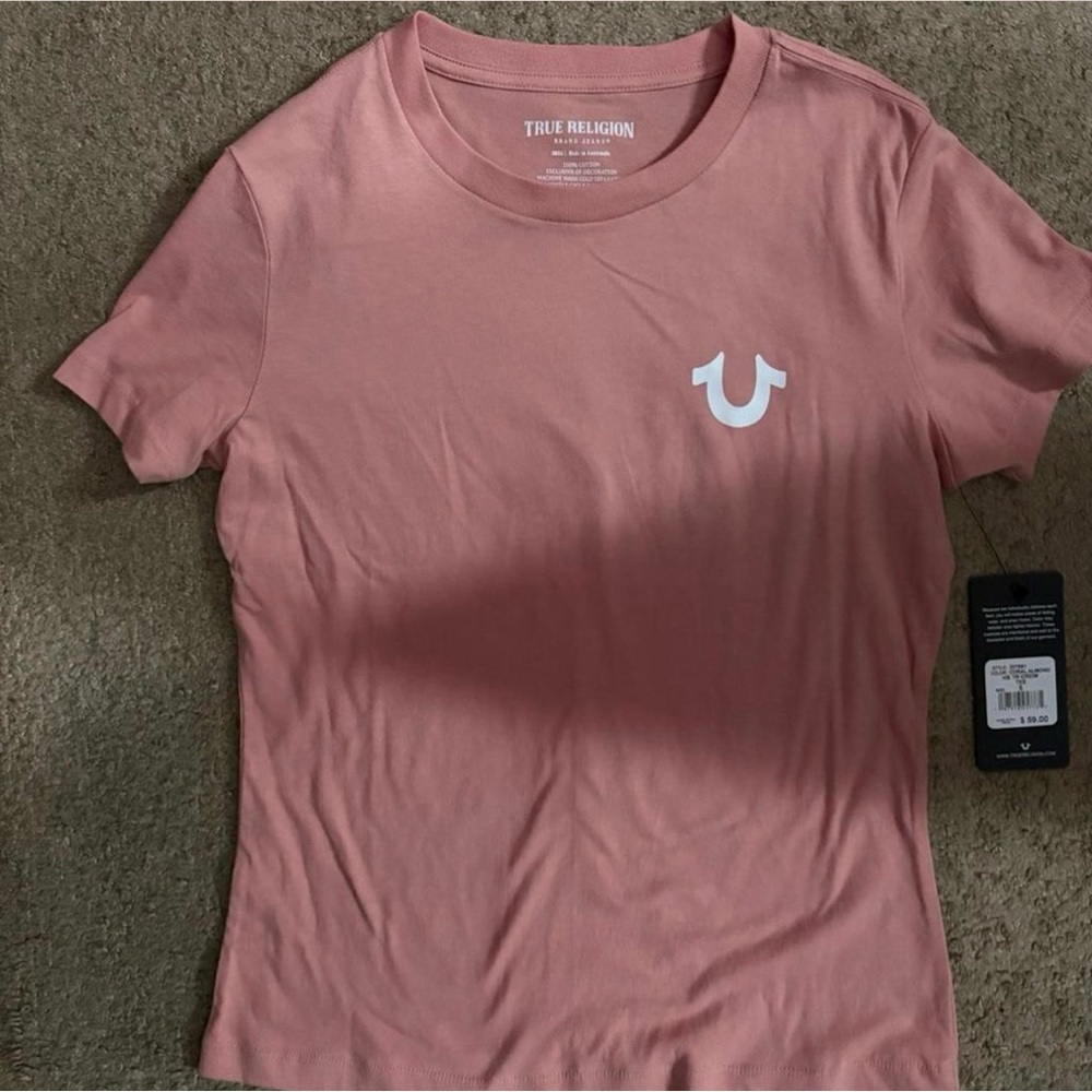 True Religion Coral Almond Short Sleeve Tee